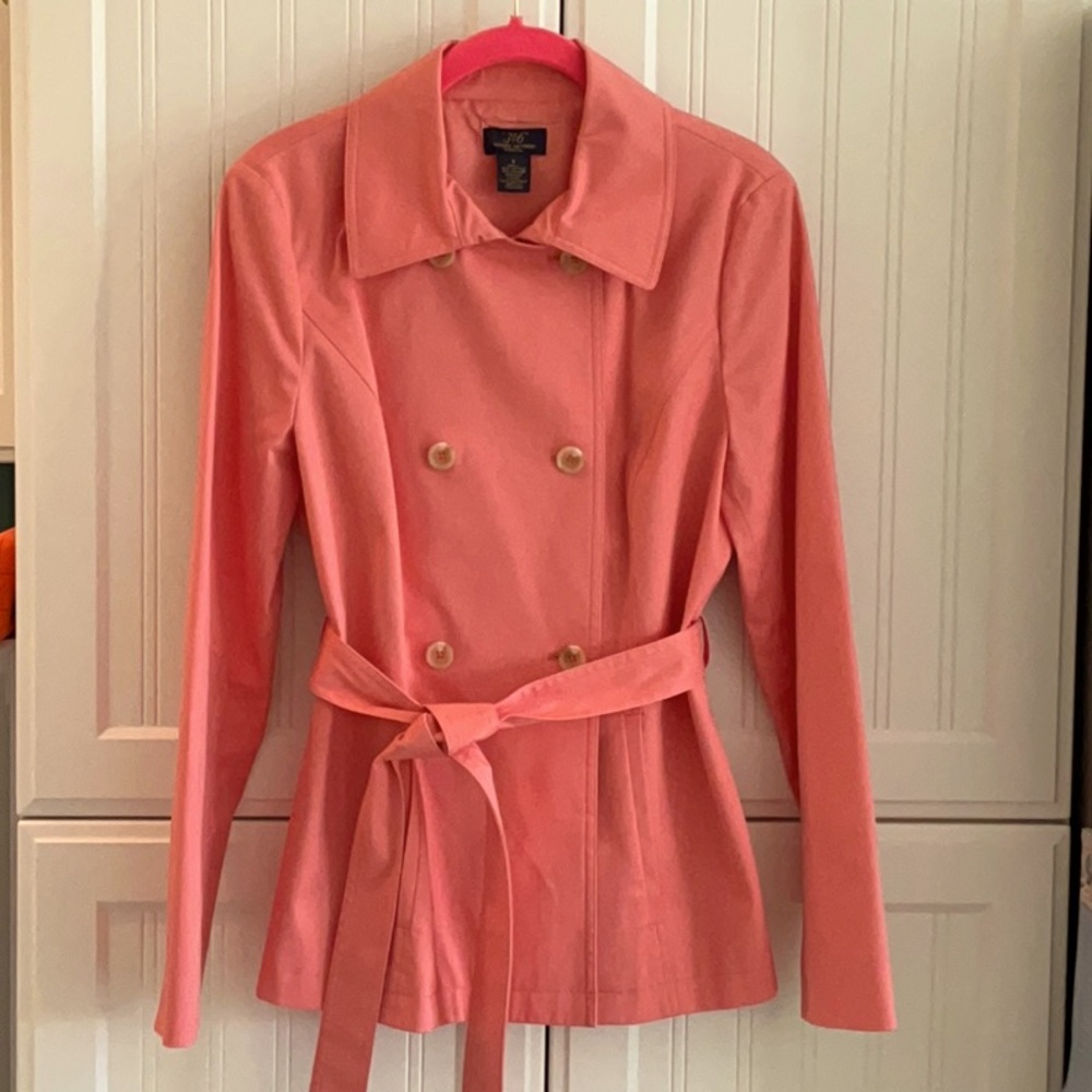Brooks Brothers “stretch” short trench coat.